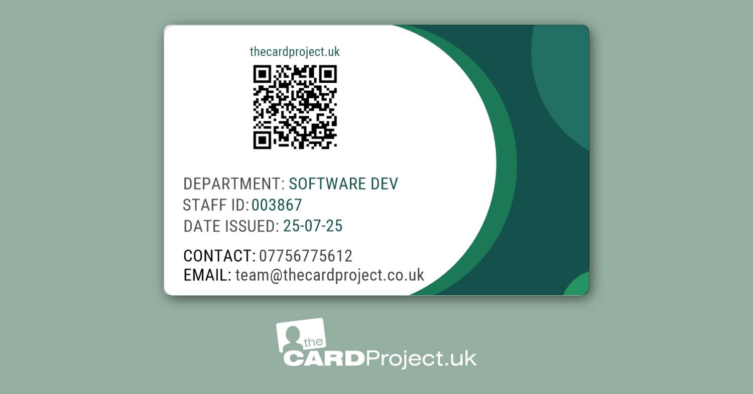 Green Curve Double Sided Staff ID Card (REAR)